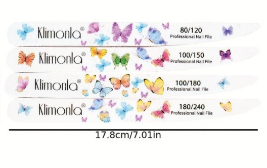 10 nagelvijlen met vlindermotief 100/180