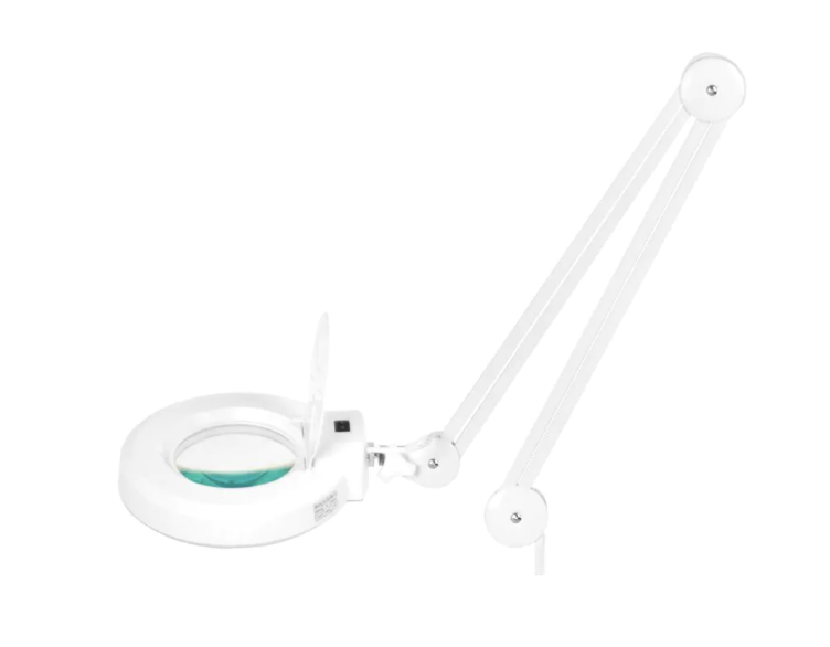 Loeplamp op rolstatief met led-verlichting met vergrootglas 5 dioptrie