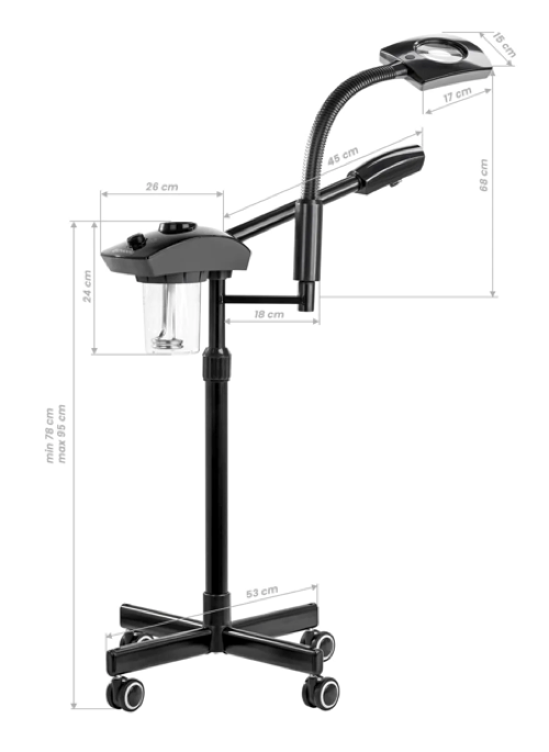 Vapozon gezichtsstomer met loeplamp - zwart