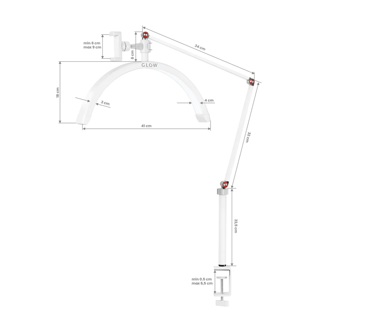 Glow MX3 behandellamp - wit - met telefoonhouder