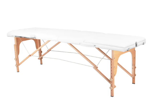 Massagetafel 3-delig inklapbaar, cremekleurig